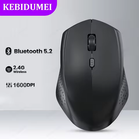 Bluetooth 5.2 Mouse 2.4G Wireless Mouse Dual-Mode Silent Mouse Rechargeable Gaming Mouse 1600DPI For
