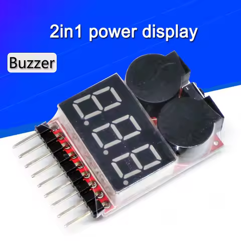 For 1S/2s/3s/4s/5s/6s/7s/8s Low Voltage Buzzer Alarm Lipo Battery Voltage Indicator Tester 3.7v 7.4v