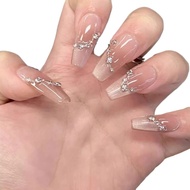 handmade nails fake nails [9.9 Two Boxes] Handmade New Style Mid-Length Manicure Wearable Nails Burg