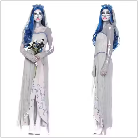 Female Masquerade Devil Costumes Corpse Ghost Bride Dress Clothes Halloween Women Scary Vampire Witc