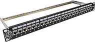 Electriduct 24-Port CAT6A FTP Shielded 1U Patch Panel 19-Inch Loaded w/Tool-Less Keystone Jacks Rack