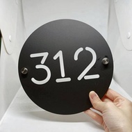 UMAKE Circle Round House Number Customized Minimalism Modern House Plate / Nombor Plat Rumah 门牌 Hous