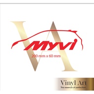 Vinyl_Art Perodua Myvi 2010 Silhouette logo, Car stickers, Car decals.