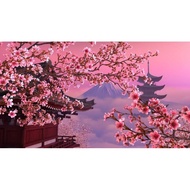 Wall Decoration, CHERRY FLOWERS, JUMBO Size, 100x70cm & 150x100cm & 200x100cm/ Poster Print/ Paintin
