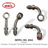 HEL Brake Hose Banjo Fitting Nipple Stainless SteelOriginal AN4 0/45 90 Degree JR Motoshop/
