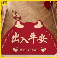 Cny decoration 2026 Entry Door Pvc Loop Floor Mat Entrance Mat Red Festive Dragon Year Doorway Carpe