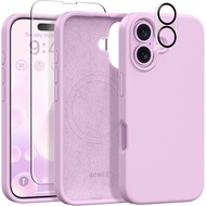 GONEZ Magnetic untuk Sarung iPhone 16, Serasi dengan MagSafe, [Pelindung Skrin + Pelindung Kanta Kam