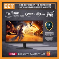 AOC C27G4ZE 27" FHD (1920 x 1080) 0.3ms 280Hz Fast VA Curved Gaming Monitor (HDMI,DP)