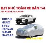 (YXXL) 3-layer Full Car Canvas For Trucks Selling size YXXL: RANGER, HILUX, TRITON, NAVARA..: Effective Sun Protection, Scratches