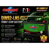 (Installation Provided) OSIMA AGM DIN 100 || 92AH || CAR BATTERY BATERI KERATA