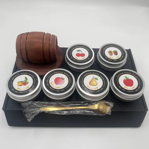 4/6 Flavors Whiskey Smoker Kit Classic Cocktail Infuser Set with Wood Chips Smoker for Bourbon Whisk