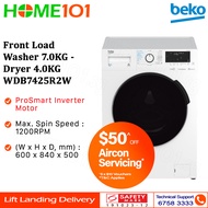 Beko Front Load Washer 7.0kg - Dryer 4.0KG WDB7425R2W