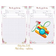 Beautiful handwriting paper with printed patterns (all designs, 4 cells and 5 cells)