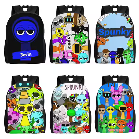 Sprunki Jevin Funny Casual Backpack Lightweight High School Hiking Travel Daypack for Men Women Lapt
