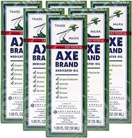Axe Brand Medicated Oil (Muscle, Joint, and Backache Pain Relief) (1.89 fl oz) (6 Bottles) (Solstice)