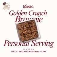 Golden Crunch Brownie 10cm Tray 9 Pieces | Fudgy Belgian Chocolate with Feuilletine | Dania's Halal 