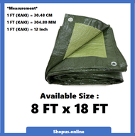 Premium Green Canvas 6FT to 40FT Waterproof Canvas Tarpaulin Sheet Canvas Canopy Kanvas Khemah Pasar