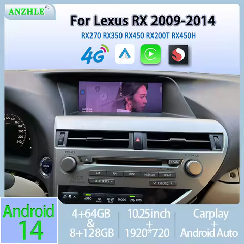 10.25 inch Android 14 Carplay Radio For Lexus RX RX270 RX350 RX450 RX200T RX450H 2009-2015 Automotiv