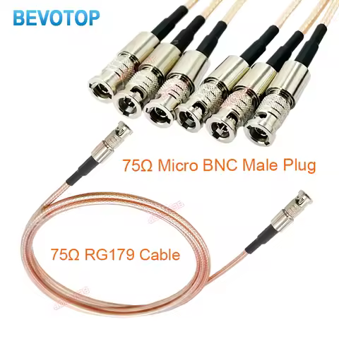 1PCS New HD BNC RG179 Cable 75 Ohm Micro BNC Male to Micro BNC Male Plug BNC Connector Cable Adapter