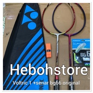 Free Installation Of YONEX VOLTRIC Badminton Racket 1+Tas+ String bg66 Set ORI