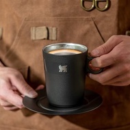 STANLEY 晨光時刻 雙層不鏽鋼拿鐵咖啡杯盤組 / 消光黑