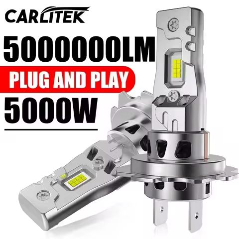 2Pc 5000W High Power H7 H4 LED Bulb Turbo Headlight 6500K 5000000LM 12V 24V CSP Powerful Best H4 LED