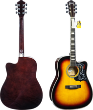 Kazuki Deluxe Series Acoustic Guitar กีต้าร์โปร่งคาซูกิ DLKZ-41C 41 นิ้ว เหมือนกีต้าร์ Gibson ปิ๊กกา