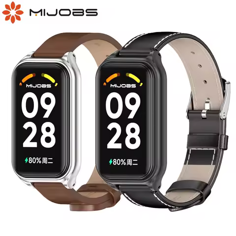 Strap For Xiaomi Mi Band 9 Active / Mi Band 8 Active Smart Bracelet Replacement Watchband Leather Wr