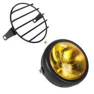 เลนส์ย้อนยุครถจักรยานยนต์รอบดัดแปลงไฟหน้าเหมาะสําหรับ CG125 GN125 พร้อมฝาครอบป้องกัน