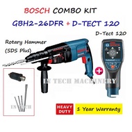 BOSCH GBH2-26DFR + D-TECT120(dtect120) ROTARY HAMMER WITH SDS PLUS C/W DETECTOR