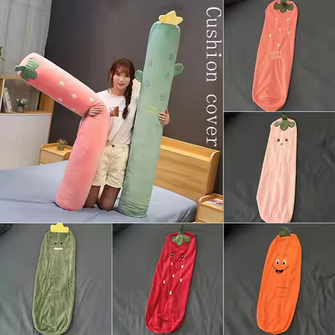 Cylindrical Pillowcase Cute Fruits Soft Long Pillow Case Neck Bolster Cushion Cover Sofa Backrest Ho
