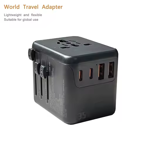 PD 20-35w International Power Adapter GaN 2 type-C&USB Fast Charging Travel Charger,Outlet Travel fo