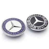 57mm-Mercedes-Benz-Hood-Black blue-Laurel-Wreath-Front-Badge-Car-Logo-Emblem W204 W212 E200 E300 C