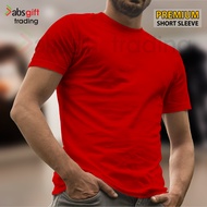 RIANS PREMIUM RED Plain Cotton Round Neck T-Shirt Short Sleeve 190gsm Men Woman READY STOCK