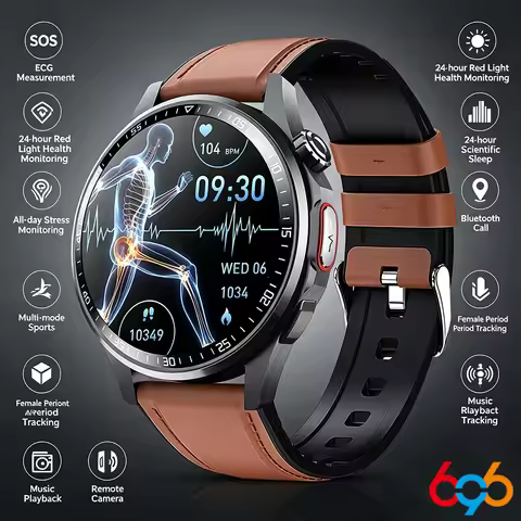 Ultra HD Screen ECG Health Monitoring Men SOS Alert Smart Watch All Day Fall Detected Heart Rate Fit
