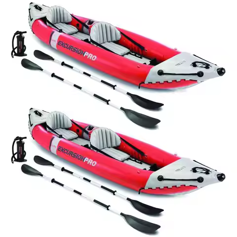 68309EP Excursion Pro K2 Inflatable Kayak Set: Includes Deluxe 86in Kayak Paddles and High-Output Pu