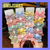 BMSJ 5ชิ้น/เซ็ตใหม่สาวๆน่ารักลายสก๊อตกิ๊บติดผมรูปดาวสำหรับเด็ก Bando Cantik กิ๊ฟหนีบผมอุปกรณ์เสริมโบว์แฟชั่น BMSJS