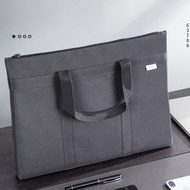 Simple Portable File Bag Briefcase Men's Business Document Bag Canvas Zipper Pouch 14 Inch Laptop To