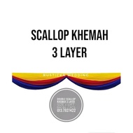 17ft Double Scallop 3 Tone Layer Canopy Fit 18ft x 18ft & 20ft x 20ft Tent Wedding Canopy Khemah