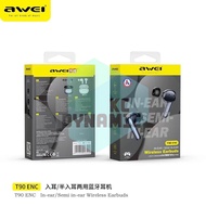 Awei T90 ENC Wireless Earbuds In-Ear Semi In-Ear Earphone ENC Gaming Earbuds Awei Bluetooth Earbuds