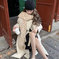 7GLX Cashmere Double-Sided Word Female New Style Camel New Style Warm Letter Bib Scarf Autumn Winter