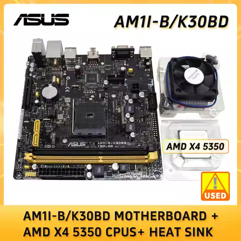 ASUS AM1I MINI ITX Motherboards AM1I-B/K30BD Motherboard + AMD x4 5350 cpus+ heat sink DDR3 USB 3.0