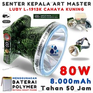 Senter Kepala Tahan Lama 50 Jam Luby L-1913L 80W Super Terang Cahaya Putih / Kuning L-1913K | Headla