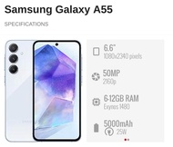 Used Samsung Galaxy A55 5G(6.6") || 12GB +256GB || Samsung Malaysia Set