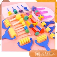 Lecrafty - Painting Sponge Kids Paint Brushes Sponge Stamps Roller Foam Art Craft Drawing Tools kids