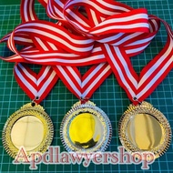 1set Plastic Medal Plus Ribbon Strap Thick Medal Medal Medal Medal Medal Set Gold Silver Bronze