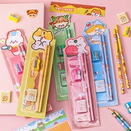 TN HB7 Pencil Set 5pcs Cute Lovely HB Stationery School Supplies Eraser Ruler Sharpener