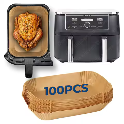 Air Fryer Paper Liners Disposable Parchment Paper Liner Specially Designed for Ninja Dual Air Fryer 