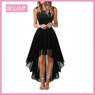 Plbuew Soft Lightweight Fabric Dress Soft Comfortable Dress Elegant Lace High Low Cocktail Dress for