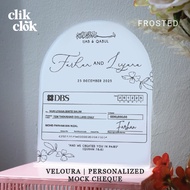 [Clik Clok SG] Cheque Display Mas Kahwin Hantaran Dulang Tray Frosted Mirror Acrylic Cheque Plaque